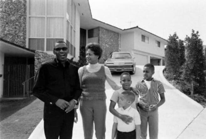 Eileen Williams's ex-husband, Ray Charles, with his second wife and children.
